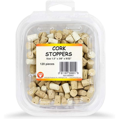Hygloss Cork Stoppers - (120 Pieces) 1/2"x3/8"x9/32"
