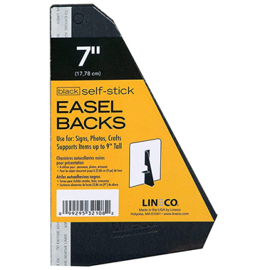 Lineco Self-Stick Easel Backs - (25 Pack) 7" Black