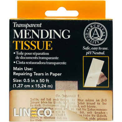 Lineco Transparent Mending Tissue - (0.5" x 50') Self-Adhesive