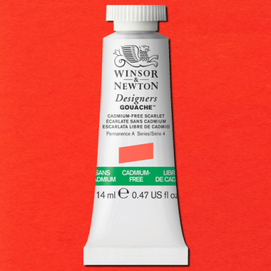 Winsor & Newton Designers Gouache  (0.47oz/14mL) Cadmium-Free Scarlet