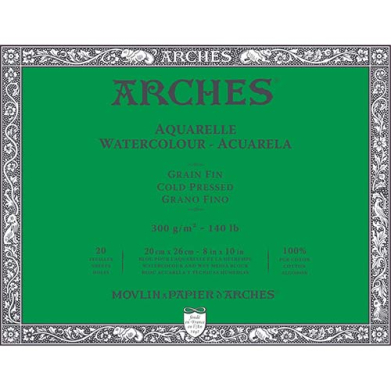 Arches Watercolor Cold Press Block 8" x 10" - (20 Sheets, 140lb)