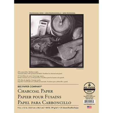 Bee Paper Charcoal Paper Pad 9" x 12" - (25 Sheets, 60lb)