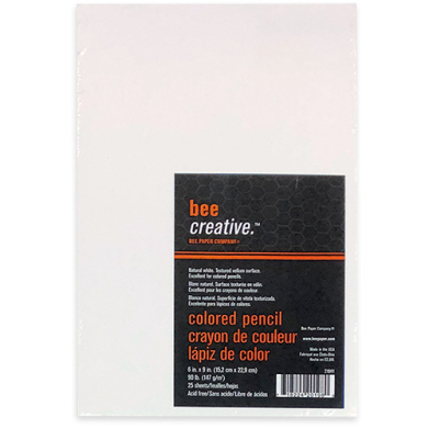 Bee Creative Colored Pencil Art Paper 6" x 9" - (25 Sheets, 90lb)