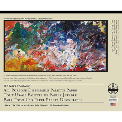 Bee Paper All Purpose Disposable Palette Paper 14" x 17" - (50 Sheets, 30lb)