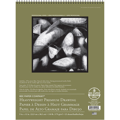 Bee Paper Heavyweight Premium Drawing Pad 9" x 12" - (25 Sheets, 110lb)
