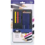 Royal Langnickel Essentials Small Tin Box Drawing Art Set - (13 Pieces) RSET-ART2504