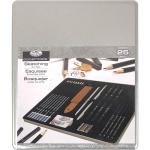 Royal Langnickel Essentials Tin Box Standard Art Set - (25 Pieces) Sketching  RSET-ART2712