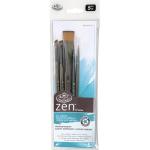 Royal Langnickel Zen Brush for All Media Variety Set - (5 Pack) Short Handle, Wash