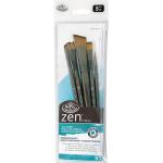 Royal Langnickel Zen Brush for All Media Variety Set - (5 Pack) Short Handle, Angular