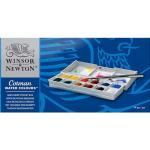 Winsor & Newton Cotman Watercolor Sketchers Pocket Set-12 Half Pans + brush  0390640