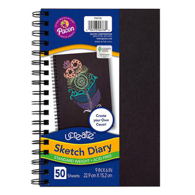 Create Your Own Sketch Diary 9"x6" Black - 50 sheets