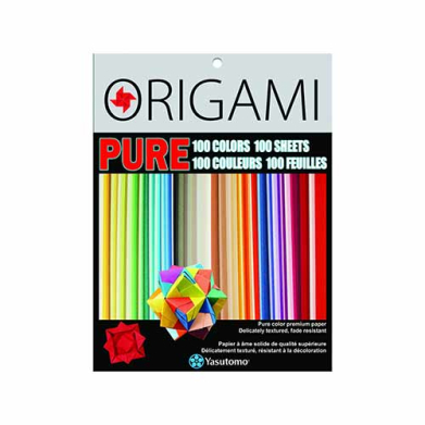 Yasutomo Pure Color Origami Sheets 5 7/8"- 100 Assorted Colors 100 Sheets