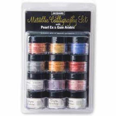 Jacquard Pearl-Ex Powdered Pigment 12 pack set - Metallic Calligraphy