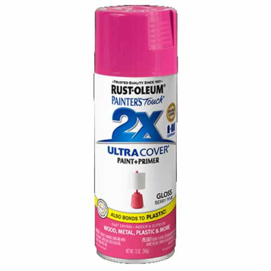 2x Ultra Cover 12oz Gloss Spray- Berry Pink