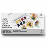 Winsor & Newton Cotman Watercolor Pocket Set- Florals Travel Brush & 8 Half Pans