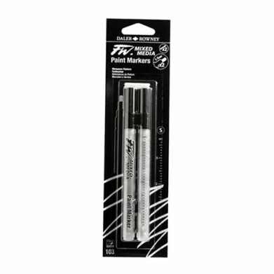 Daler Rowmey FW Empty Mixed Media Marker Set 2pc-Round Nibs