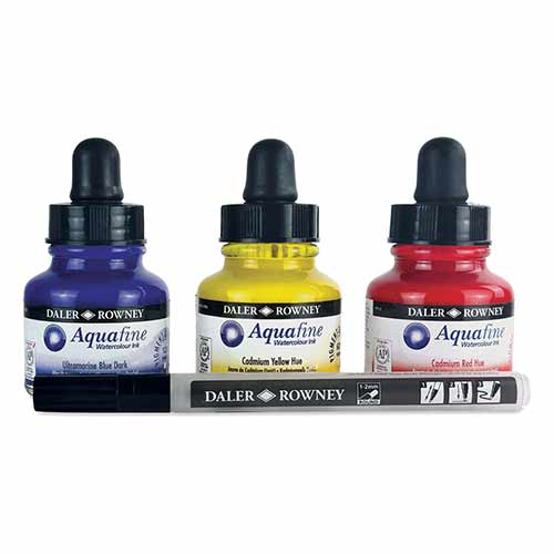 Aquafine Watercolor Ink Starter Set 3x1oz Quality Art, Inc. School