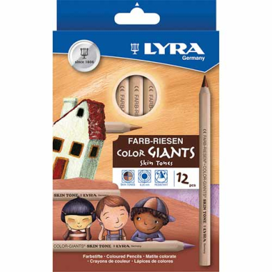 Farb-Riesen Color Giants Natural Lacquared Colored Pencils- 12ct Skin Toned  L3931124