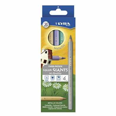Farb-Riesen Color Giants Lacquared Colored Pencils- 6ct Metallics  L3941062