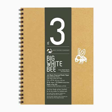 Big White Bee Black Charcoal Journal- 9x12 (50shts)
