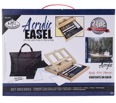 Royal Langnickel Essentials Acrylic Painting Art Easel Set with Tote REA4901