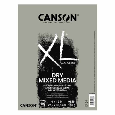 Canson XL Dry Mixed Media Grey- 9x12 (40 Sht)