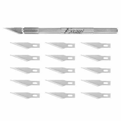 K1-Light Duty Knife W/Safetly Cap & 15 Blades