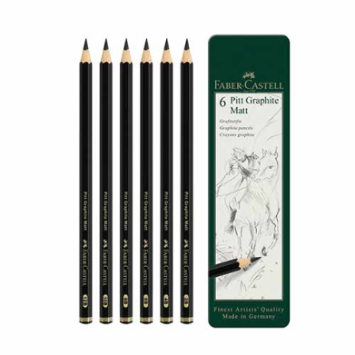 Pitt Graphite Matte Pencil Tin- 6ct
