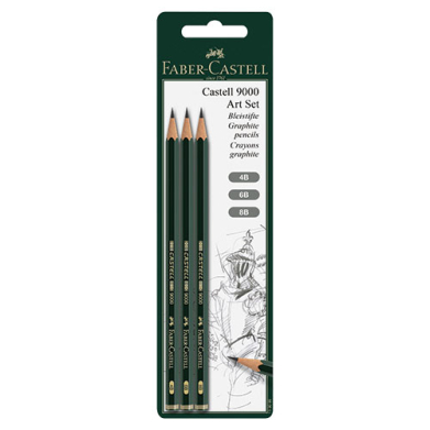 9000 Graphite Pencil Blistercard Art Set- 3ct