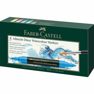 Faber Castell Albrecht Durer Artist Watercolor Markers Wallet- 5ct  FC160305