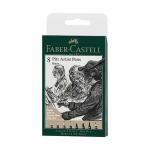 Faber Castell Pitt Artist Pens Wallet- Black (8ct) 167158