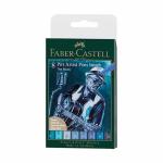 Faber Castell Pitt Artist Pens Wallet- Blues (8ct)  167173