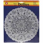 Hygloss 12" Silver Round Doilies- 24ct