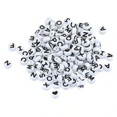 Hygloss ABC Beads - (300 Pieces) Black & White