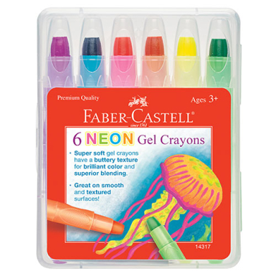 Faber Castell Neon Gel Crayons- 6ct  FC14317