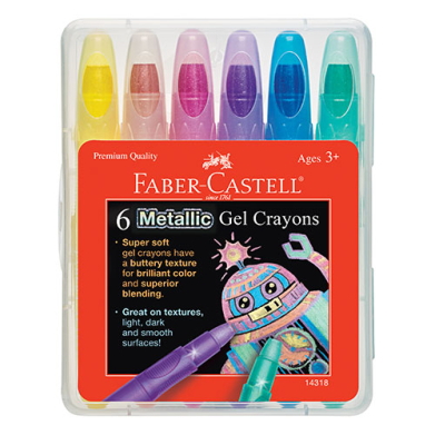Faber Castell Metallic Gel Crayons- 6ct  Fc14318