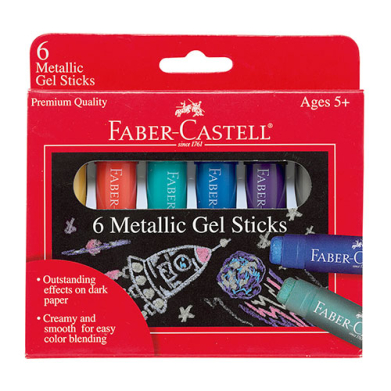 Faber-Castell 6ct Metallic Watercolor Gel Sticks-  FC14542