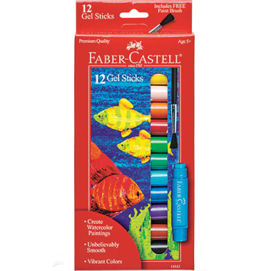 Faber-Castell 12ct Watercolor Gel Sticks W/ Free Paint Brush- FC14543