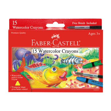 Faber Castell Watercolor Crayons W/ Brush- 15ct
