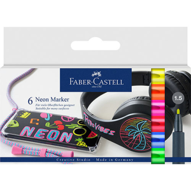 Faber Castell Creative Studio Neon Markers- 6ct   FC160806