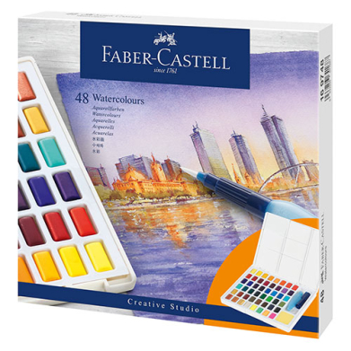 Faber Castell Creative Studio Watercolor Pans- 48ct  FC169748
