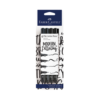 Faber Castell Creative Studio Pitt Artist Pen Modern Lettering Set 4ct  FC770084
