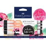 Faber Castell Creative Studio White Lettering Pitt Artist Pen- 4ct (Asstorted Tips)  FC770095