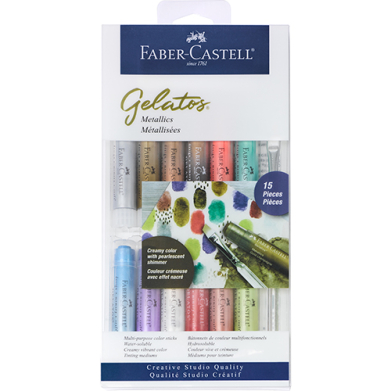 Faber Castell Creative Studio Gelatos- 15ct (Metallics)  FC770170