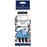 Faber Castell Calligraphy Pitt Artist Pens- 3ct Black (2.5mm) Calligraphy Art   FC800076