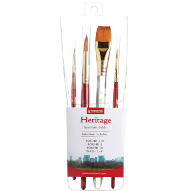 Princeton Heritage Synthetic Sable Brush Set - 4 pc 4050SET200