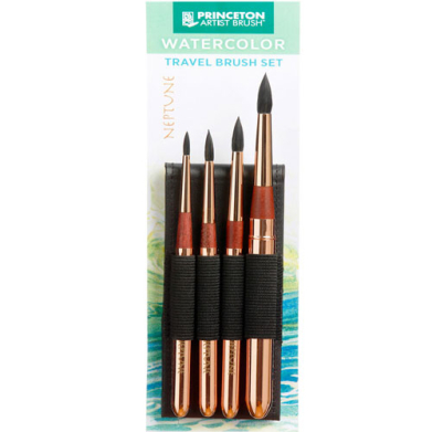 Princeton Neptune Professional Travel Brush Set for Watercolors - 4pc