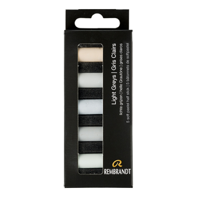 Rembrandt Soft Pastel 5 Half Stick Micro Set- Light Greys