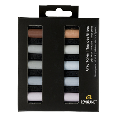 Rembrandt Soft Pastel 10 Half Stick Micro Set- Grey Tones