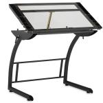 Studio Designs 10088 - Triflex Drawing Table - Charcoal Frame, Clear Glass RTA10088